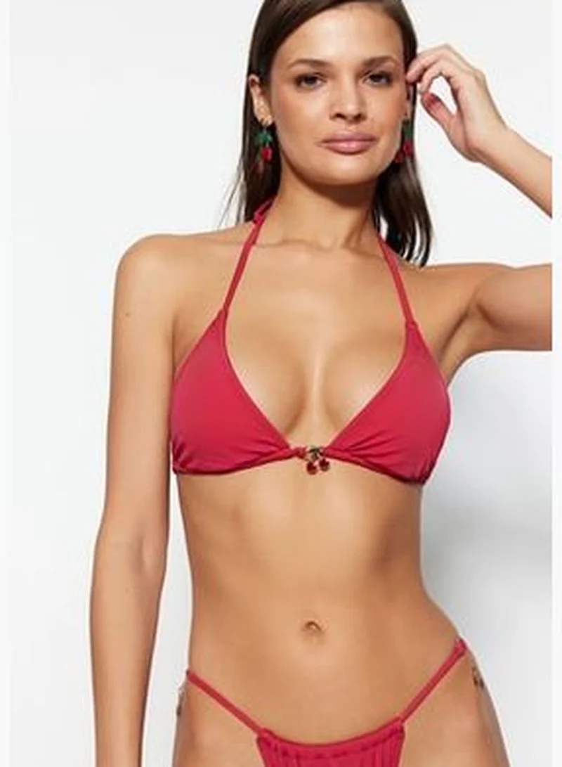 trendyol Fuchsia Triangle Accessorized Bikini Tops TBESS23BU00045