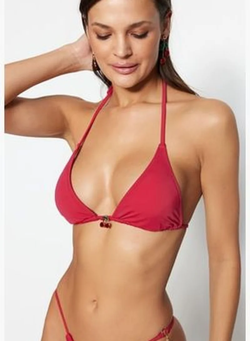 trendyol Fuchsia Triangle Accessorized Bikini Tops TBESS23BU00045