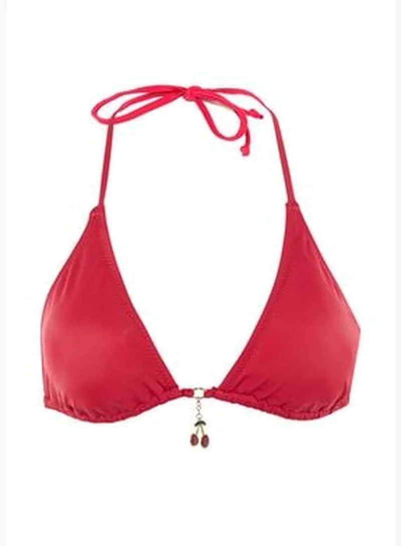 trendyol Fuchsia Triangle Accessorized Bikini Tops TBESS23BU00045