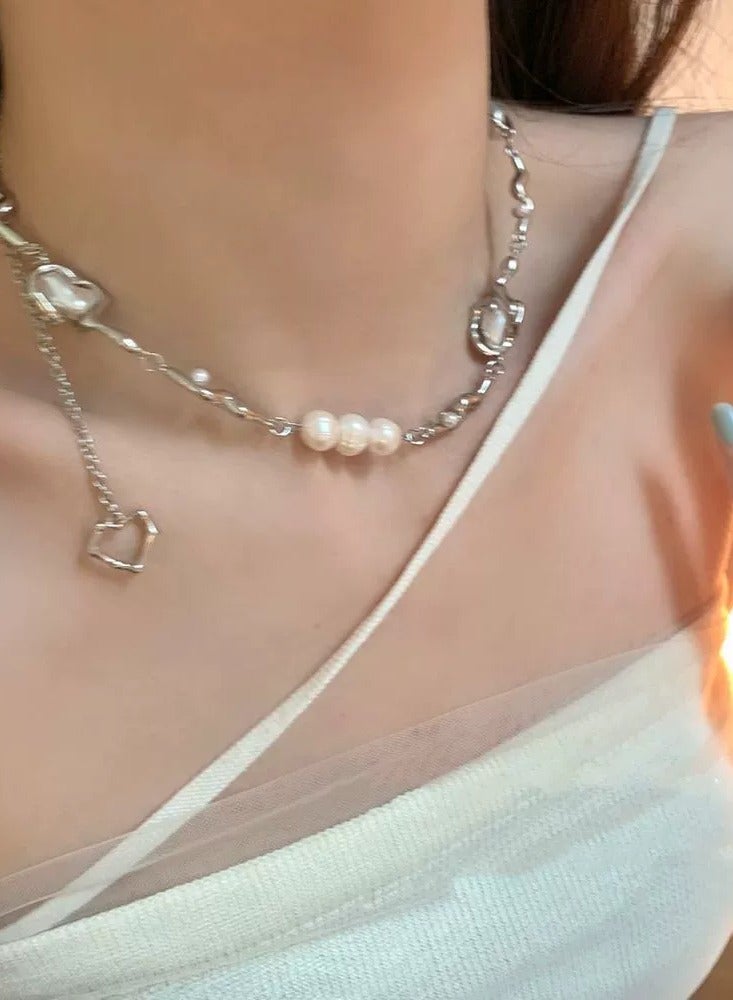 Goolsky Baroque Freshwater Pearl Necklace – Edgy Pendant for Trendy Women | Minimalist Luxury Collarbone Chain  - Image 4