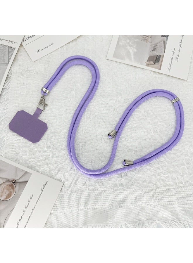 NIBEMINENT Beaded Phone Lanyard, Anti Lost Removable Wrist Strap, Universal Cross Body Bracelet Pendant, Phone Keychain Lanyard,Light Purple