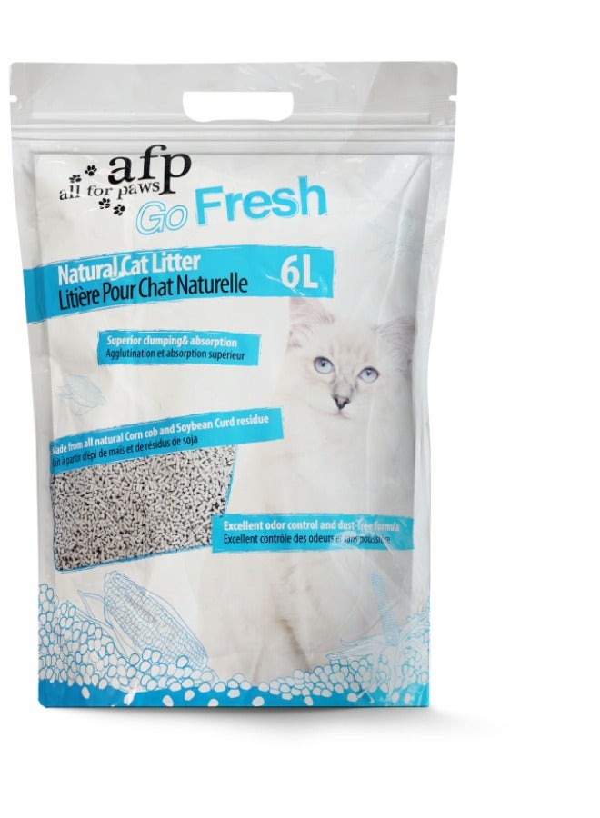 all for paws Clumping Natural Cat Litter Corn Cob 6L - Image 1