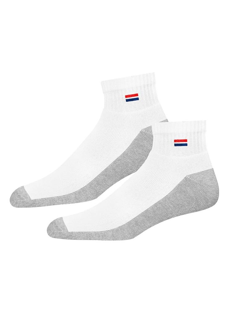 NAVYSPORT NAVYSPORT Men's Ankle Solid Cotton Cushion Comfort Quarter Socks, Pack of 3 (Free Size, White)  - Image 2