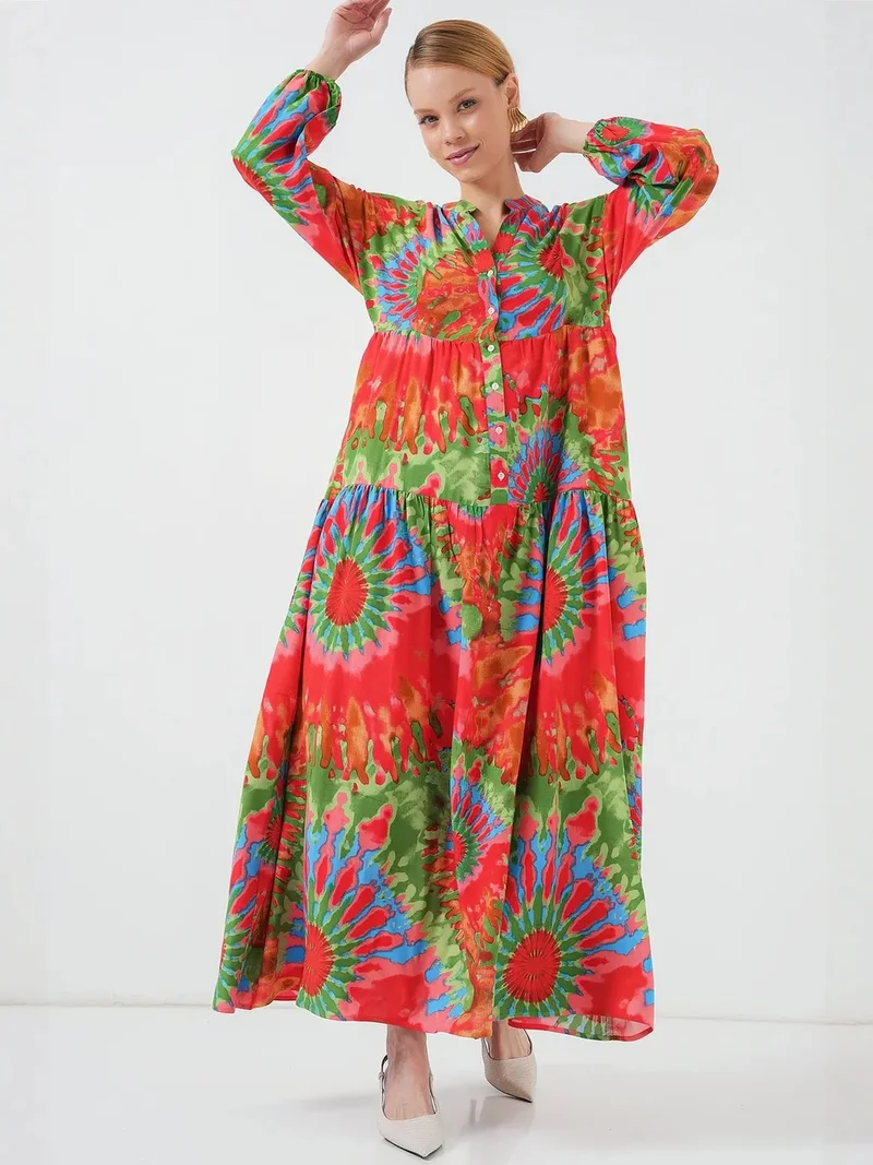 Big Dart Black BDART Printed V-Neck Maxi Dress for Women | Best Price UAE