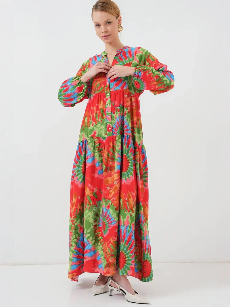 Big Dart Black BDART Printed V-Neck Maxi Dress for Women | Best Price UAE