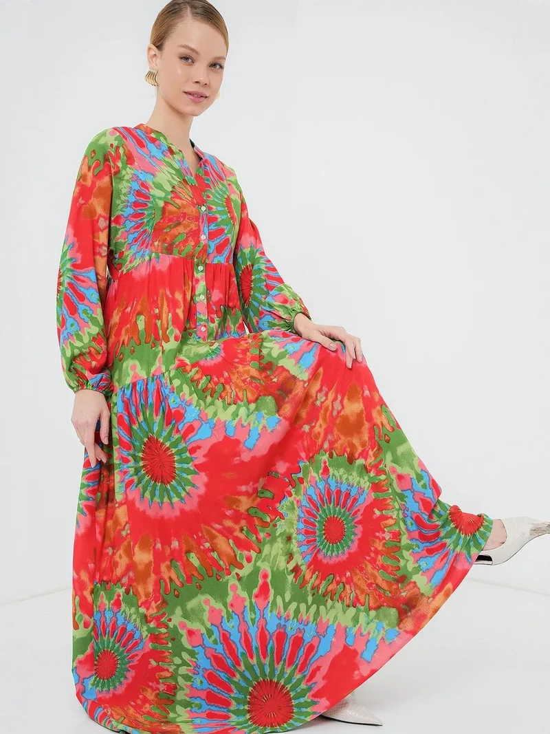 BDART Printed V-Neck Maxi Dress