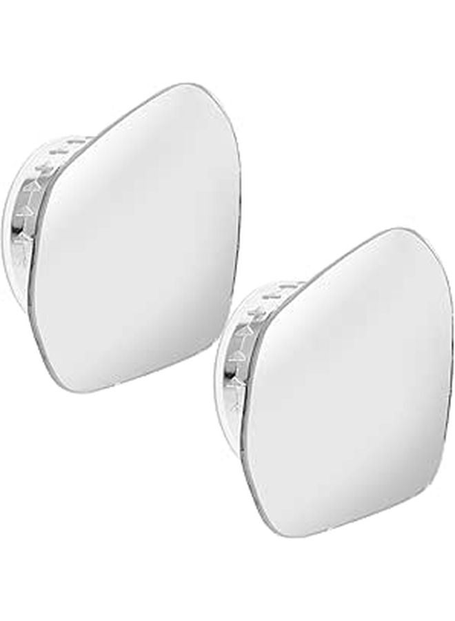 Suction Cup Car Blind Spot Mirrors 2PCS Silver Round Auxiliary Rearview Side Mirrors - Image 1