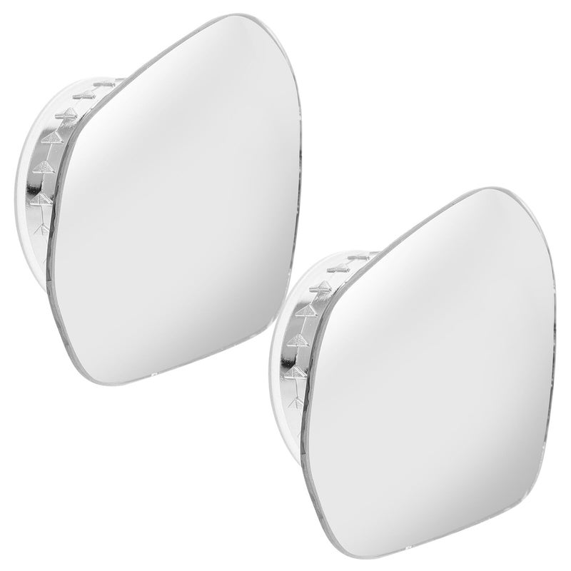 Suction Cup Car Blind Spot Mirrors 2PCS Silver Round Auxiliary Rearview Side Mirrors - Image 2