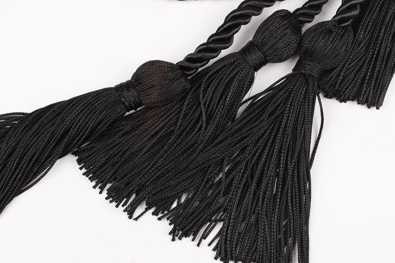 UIALECG Double Graduation Honor Cords, 68" Long,Black - Image 2