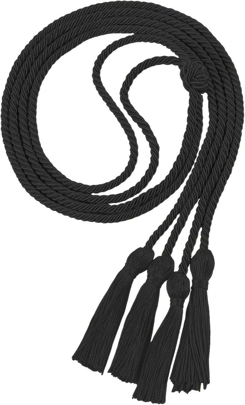 UIALECG Double Graduation Honor Cords, 68" Long,Black - Image 1