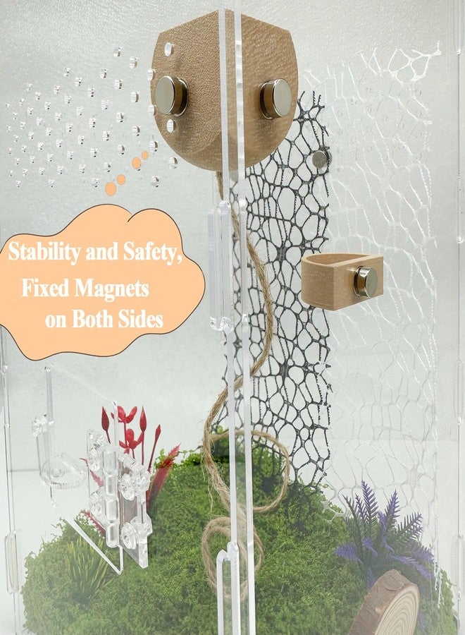 Okueejur Jumping Spider Hide with Magnets & Feeding Dish – Enclosure Accessories for Pet Jumping Spiders, Hideout Set for Spider Habitat (Pink) (Terrarium Not Included) - Image 5