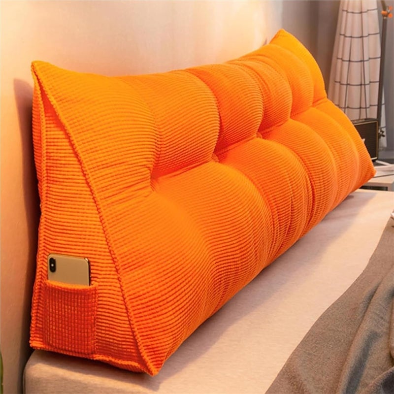 Triangular Headboard Pillow,Large Headboard Pillow Queen Reading Wedge Pillow Solid Color Bed Cushion Queen Cushion Headboard Backrest Wedge Pillow Neck and Lumbar,(B,100x50x20cm) - Image 1