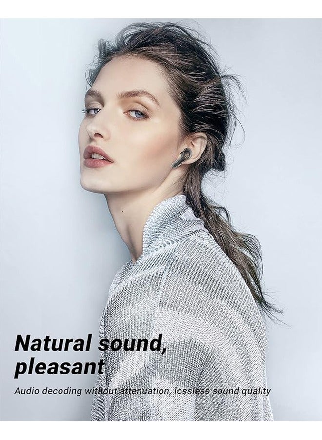 سماعات أذن لاسلكية بتقنية البلوتوث 5.3، سماعات رأس مع شاشة عرض الطاقة LED، سماعات أذن صغيرة بتصميم كريستالي مع علبة شحن لاسلكية، تحكم باللمس، ميكروفون مدمج، سماعات رياضية مقاومة للماء (أسود). - Image 5