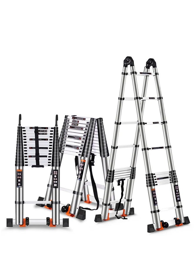 Imported telescopic aluminum ladder, interlocking, adjustable – length 2.2 meters, bendable 360 ​​degrees /YT-ATM220