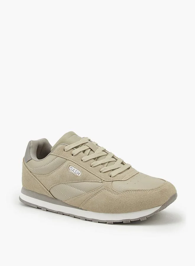 Dash BEIGE Panelled Lace-Up Sneakers for Men | Best Price UAE