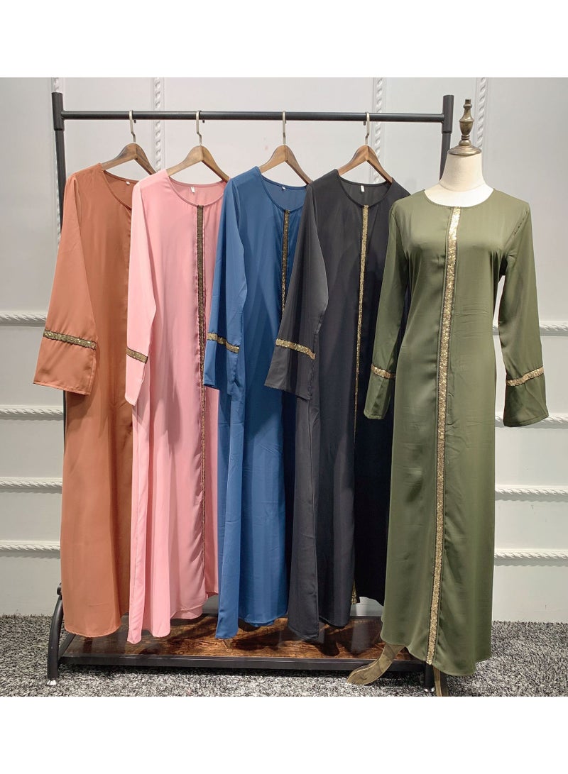 KUYING Muslim Women's Cardigan Robe Sequin Dress  - Image 2