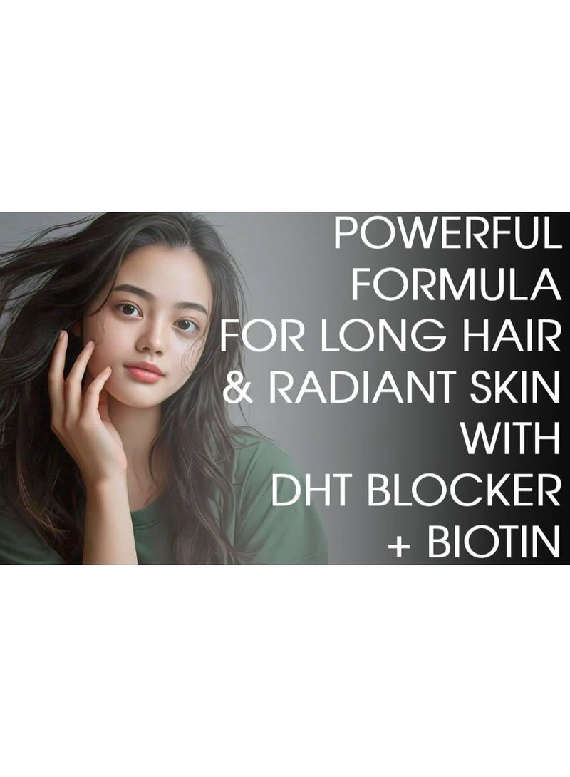 مُثبِّط هرمون ديهدروتستوستيرون مع البيوتين (120 قرصًا) - مستخلص أوراق نبات القراص، فيتامينات للشعر: B2، B3، B6، B9، B12، A، C، D، E، حديد، زنك، أوميغا 3، بيتا سيتوستيرول، براعم الخيزران - لنمو الشعر والبشرة والأظافر - Image 3