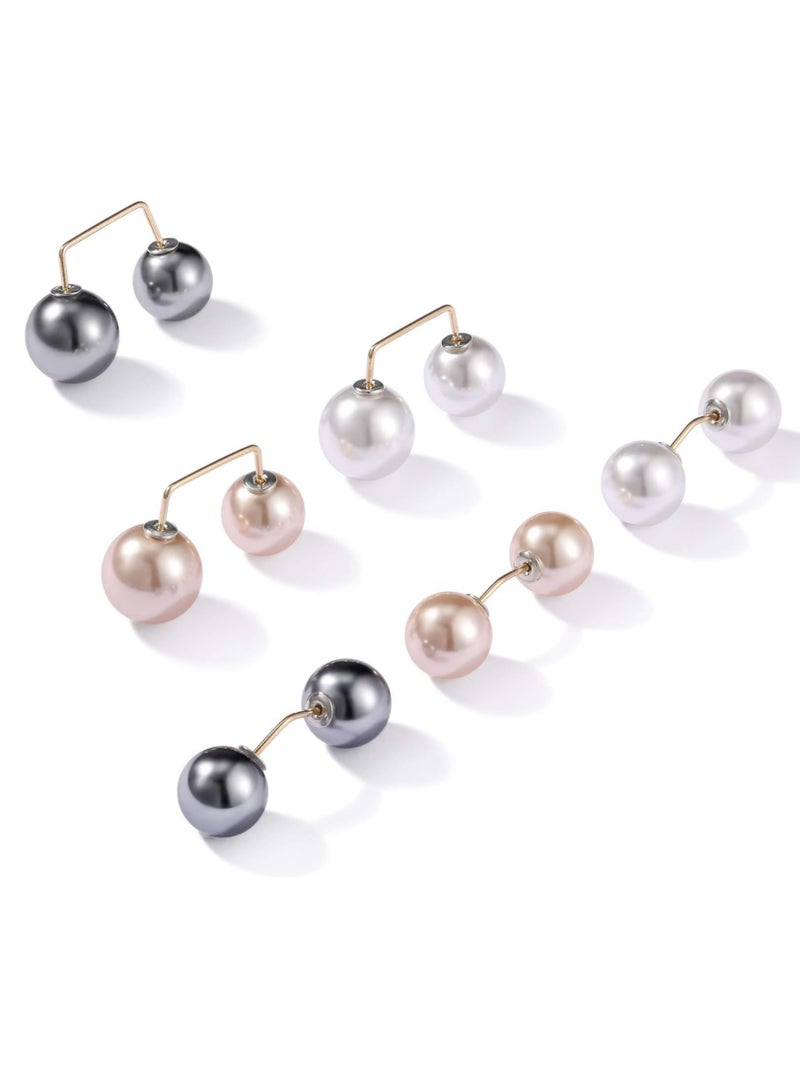 أوزيغالور 6 قطع دبابيس دبابيس بروش لؤلؤ صناعي، 2 أنماط، للسترة/شال نسائي، ديكور حفلات الزفاف - Image 1