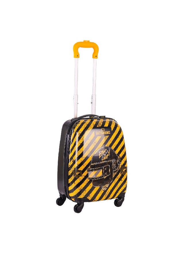 PUBG Kids Luggage Trolley Bag with Reusable Stickers Black and Yellow 18inch TBT23PBBGKL410 - Image 2