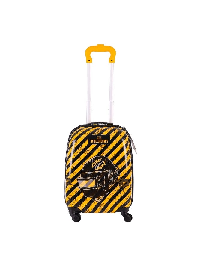PUBG Kids Luggage Trolley Bag with Reusable Stickers Black and Yellow 18inch TBT23PBBGKL410 - Image 3