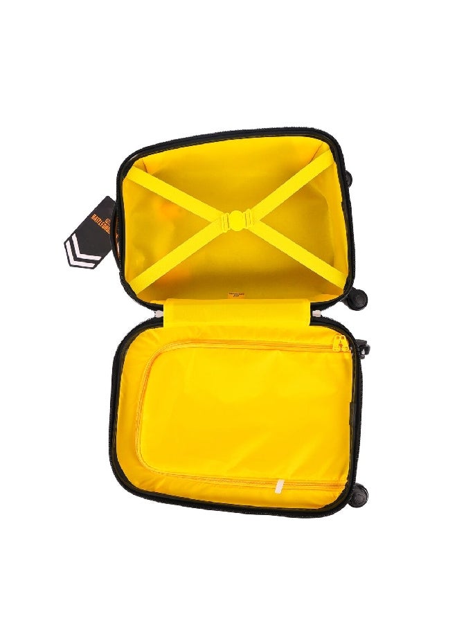 PUBG Kids Luggage Trolley Bag with Reusable Stickers Black and Yellow 18inch TBT23PBBGKL410 - Image 5