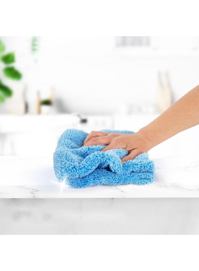 3XR Microfiber Cleaning Cloth 40x60cm, Extra Thick 550GSM Plush Towel for Car, Bike, and Home Cleaning, Ultra Absorbent Soft Drying Towel for Polishing, Dusting, Washing, and Waxing – Lint-Free & Scratch-Free Surface Care, light blue colour - Image 3