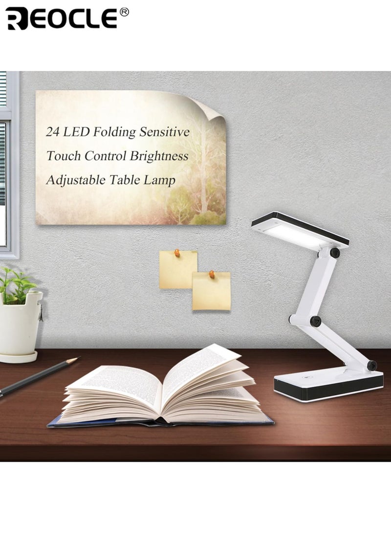 ريوكل مصباح مكتب LED قابل للطي مع حماية للعين شاحن يو إس بي سطوع قابل للتعديل بدرجتين مصباح قراءة محمول مثالي لغرف السكن المكتب المدرسة - Image 3