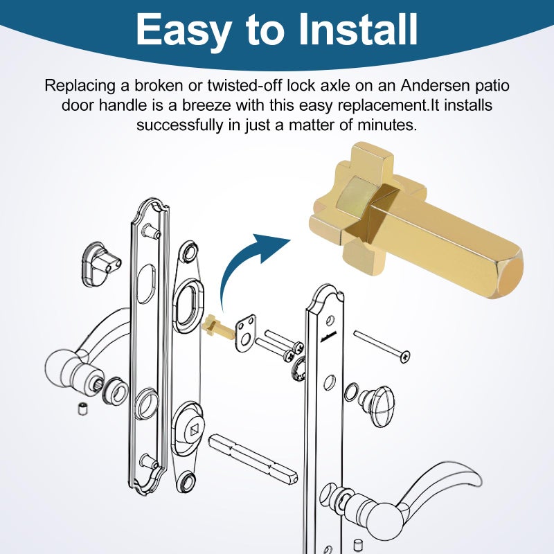 VYH Replacement Andersen Hinged Door Lock Actuator 2579542  Compatible With Andersen 400 Series Frenchwood Hinged In-Swing & Out-Swing Doors Handle  From 1988 To Present (1 Pack) - Image 3
