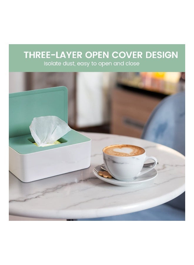 Wet Wipes Dispenser Box, Toilet Wipes Dispenser Box, Dry Wet Tissue Paper Case Holder, Tissue Storage Box Case with Lid Dustproof for Home Office  - Image 3