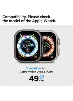 Spigen Glastr Slim Pro for Apple Watch Ultra 2 / Apple Watch Ultra (49mm) Tempered Glass Screen Protector Full Cover with Alloy Frame - Black  - Image 2