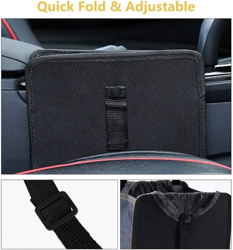 AYADA Folding Car Rubbish Bin with Adjustable Lanyard - Portable Waterproof Organizer (7L, Black) - Image 4