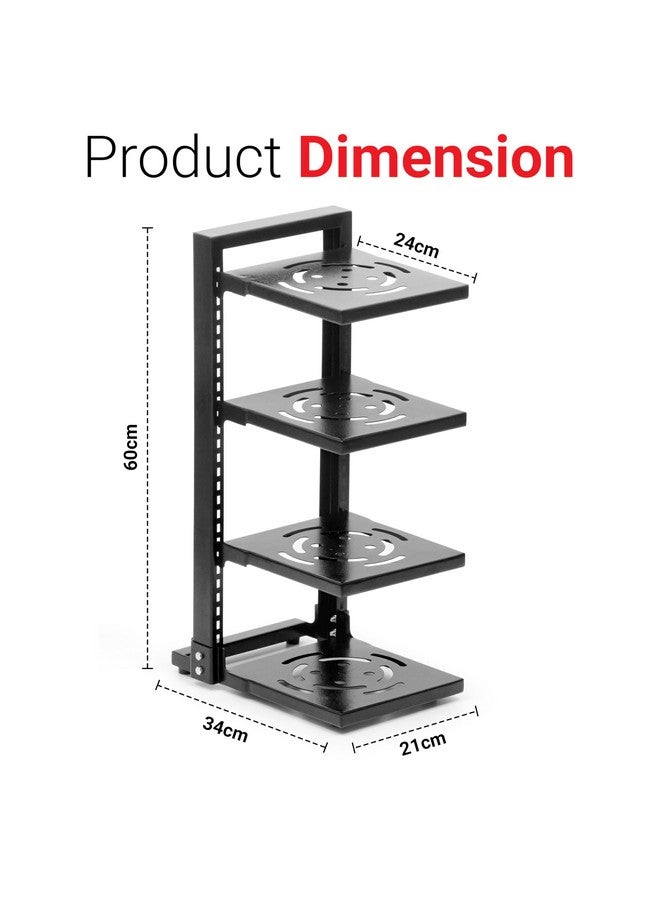 Livzing 4 Tier Hight Adjustable Metal Portable Pot Pan Rack Countertop Organizer Heavy Duty Countertop Floating Shelves Pan Pot Organizer Rack Tiered Shelf Cabinet Pantry Pot Pan Holder - 3 Diy Method - Image 2