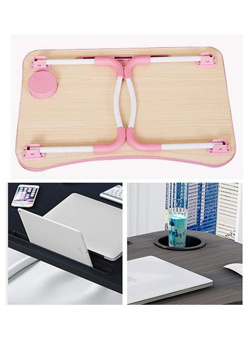 Huitich Wood Multi Purpose Laptop Desk For Study And Reading With Foldable Non Slip Legs Reading Table Tray Black - Image 3