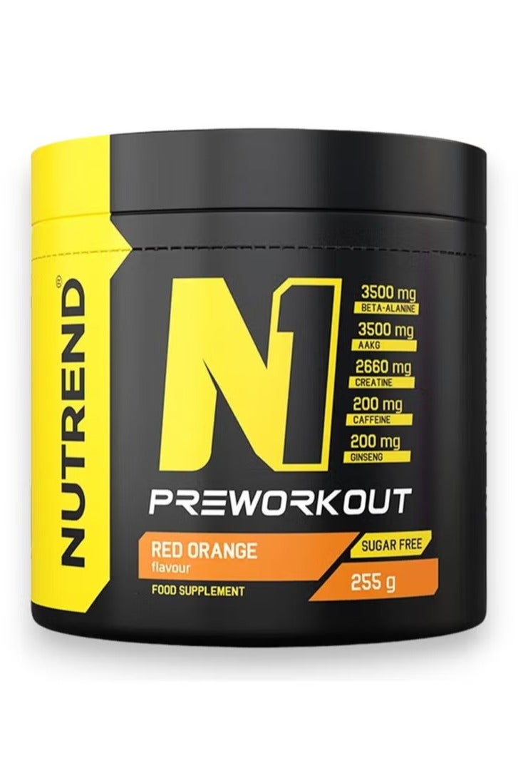 NUTREND N1 Preworkout, Red Orange Flavour, 255g