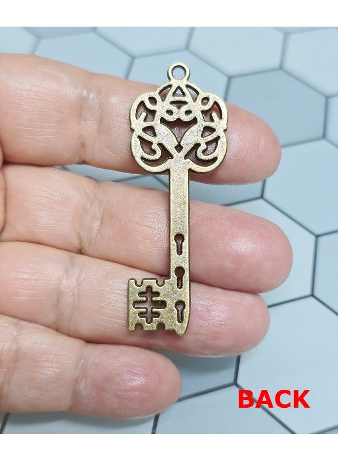 Bijoux De Ja Antique Bronze Celtic Knot Skeleton Key Charm Pendant Adjustable Cord Necklace - Image 4