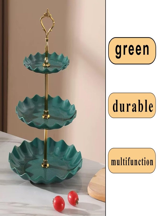 Markeny 3-Tier Dessert Cake Stand, Plastic Pastry Stand Small Cupcake Stand - Be Used in Combination or Separately (Green) - Image 3