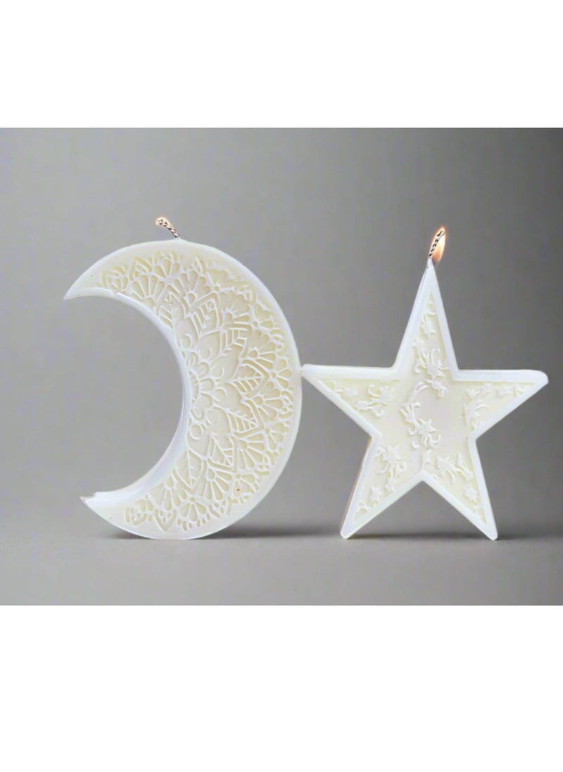 Celia Lifestyle Set of Moon Crescent & Star Soy Candle 