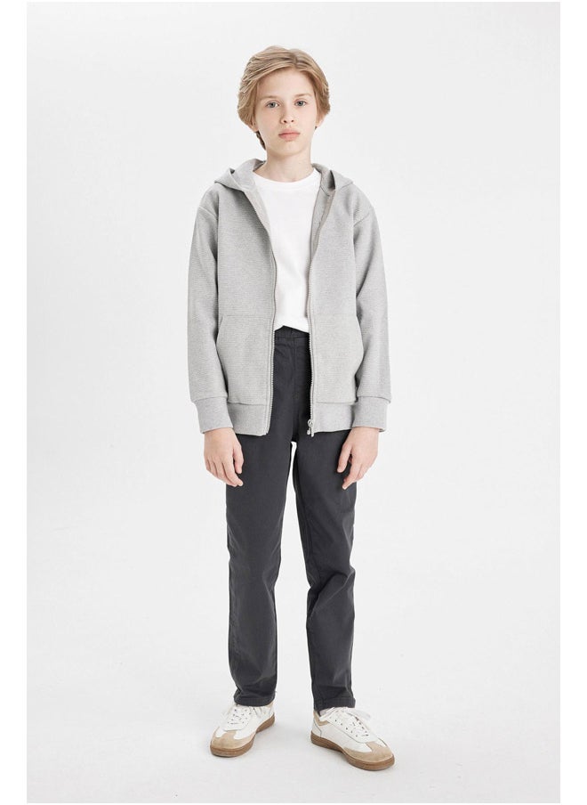 DeFacto Boy Knitted Regular Fit Hooded Long Sleeve Cardigan  - Image 4