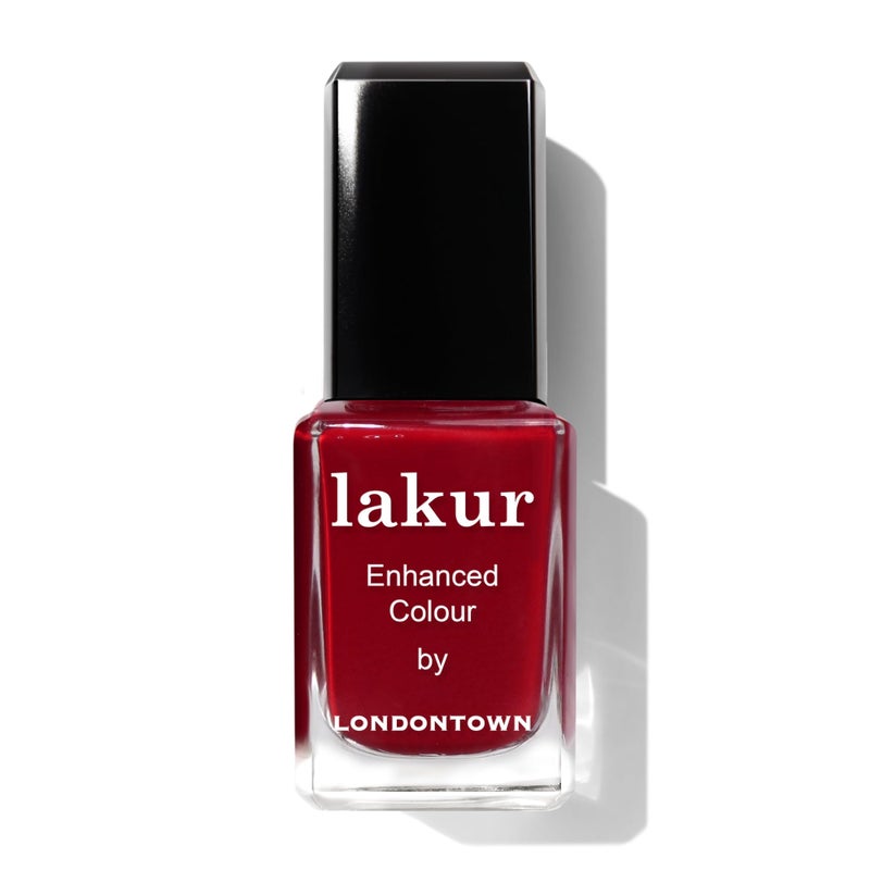 LONDONTOWN lakur Nail Polish - Chip-Resistant, Non-Toxic, Conditions & Hydrates Nails | Glossy Burgundy Red, Mull It Over, .40 fl oz - Image 1