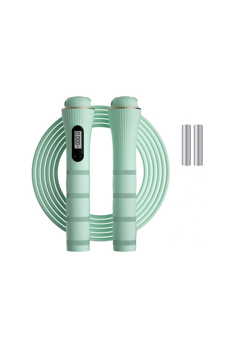 KASTWAVE - Speed Skipping Rope with Counter for Women Men, Digital Jump Rope Adjustable Weights, Weighted Jump Rope for Workout Boxing Home Gym, Green - Image 1