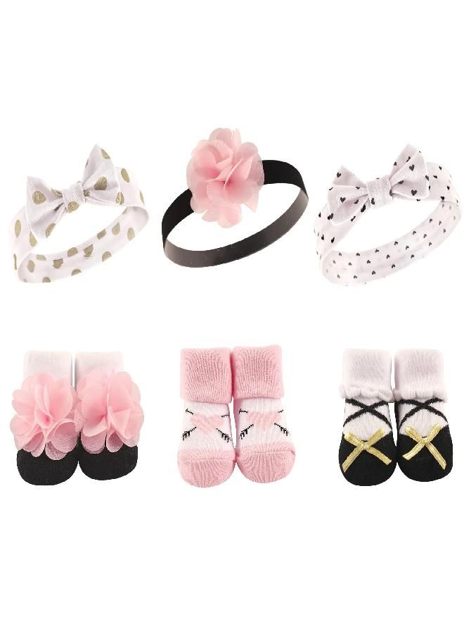 hudson baby Hudson Baby Infant Girl Headband and Socks Giftset Heart, One Size - Image 5