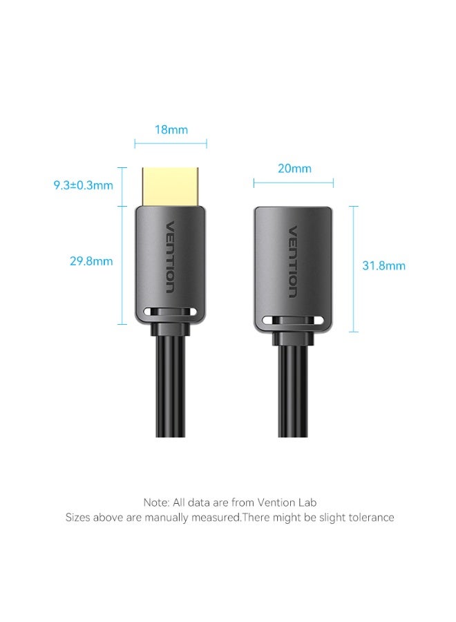 VENTION 4K HDMI Extension Cable HD PVC Type Black Model - Image 5