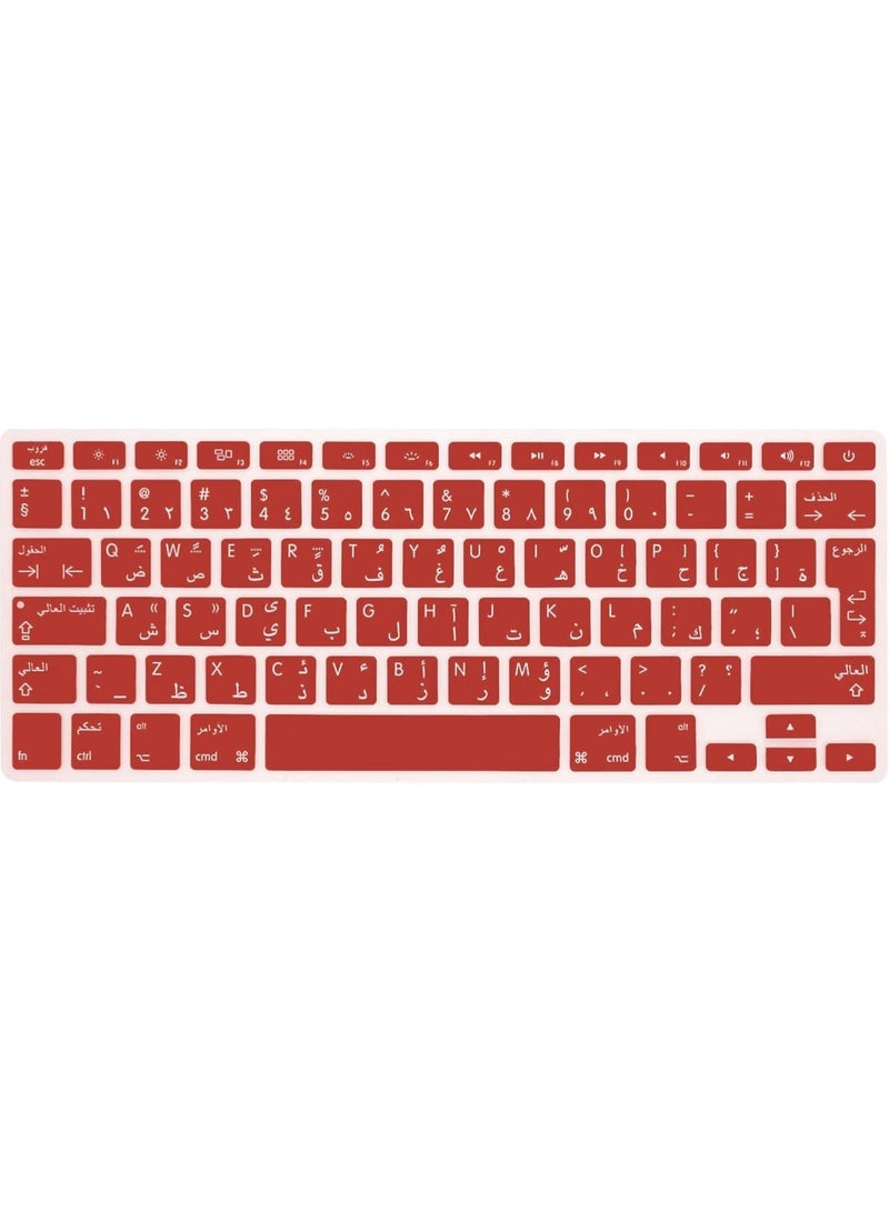 أمم غطاء لوحة مفاتيح عربي/إنجليزي لجهاز MacBook Air 13 وMacBook Pro 13/15/17 (2015 أو أقدم)، تخطيط iMac UK – واقي لوحة مفاتيح سيليكوني رقيق أحمر - Image 5