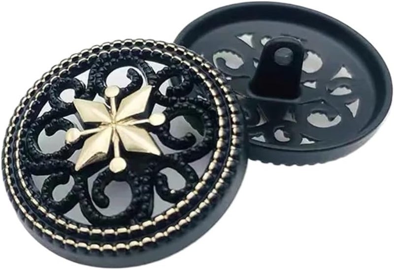 أزرار بدلة معدنية أنيقة مجوفة 40 قطعة، مستديرة لمعاطف وجاكتات، مقاس 25 ملم، اللون 5 130 1 - Image 1