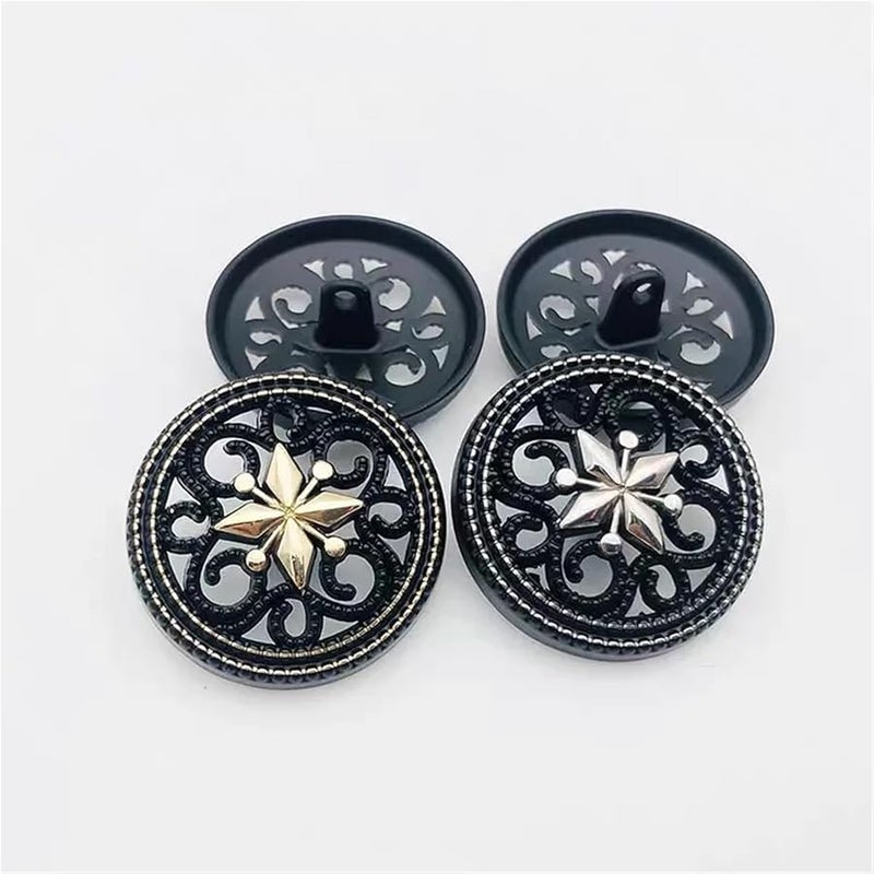 أزرار بدلة معدنية أنيقة مجوفة 40 قطعة، مستديرة لمعاطف وجاكتات، مقاس 25 ملم، اللون 5 130 1 - Image 4