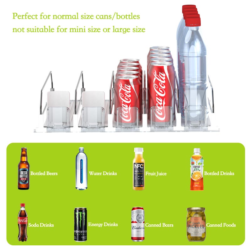 IBORING Drink Organizer for Fridge,Self Pushing Fridge Drink Organizer,Automatic Drink Dispenser for Fridge-Holds up to 25 Cans - Image 3