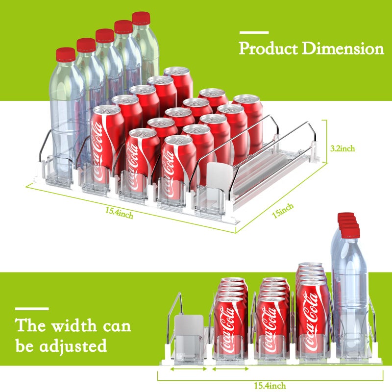 IBORING Drink Organizer for Fridge,Self Pushing Fridge Drink Organizer,Automatic Drink Dispenser for Fridge-Holds up to 25 Cans - Image 4