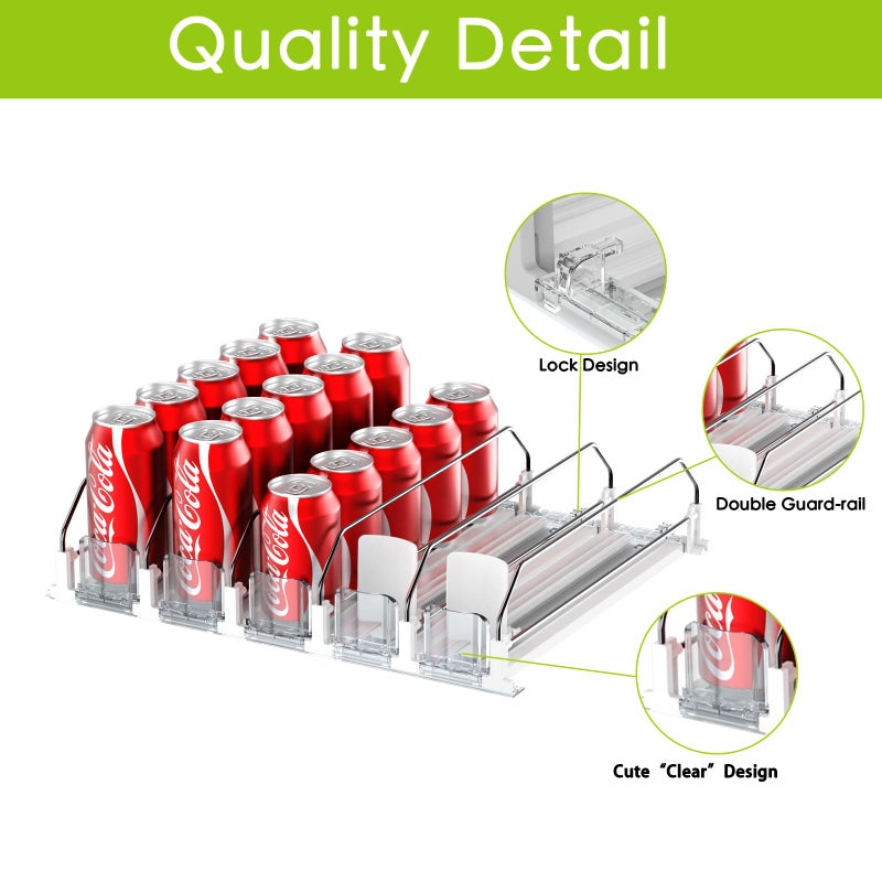 IBORING Drink Organizer for Fridge,Self Pushing Fridge Drink Organizer,Automatic Drink Dispenser for Fridge-Holds up to 25 Cans - Image 5