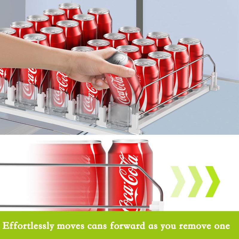 IBORING Drink Organizer for Fridge,Self Pushing Fridge Drink Organizer,Automatic Drink Dispenser for Fridge-Holds up to 25 Cans - Image 2