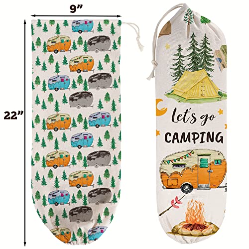 WELLBANEE 2Pcs Camping RV Essentials Plastic Bag Holder, Reusable Hanging Grocery Bags Holder for Camper RV Accessories, Portable Trash Bags Organizer for Camper Must Haves, Picnics, Beach, Hiking - Image 2